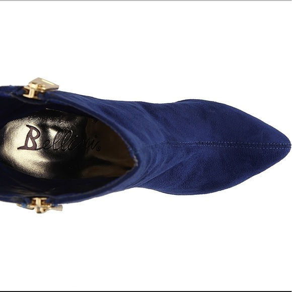 Ultra Blue Suede Gold Zip Detailed Boot NWOB - Picture 6 of 9